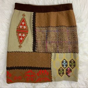 Anthropologie | Tabitha Nazca Patchwork Skirt